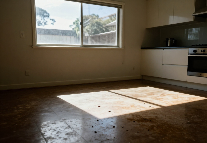 Rodent droppings and damage in a Milsons Point kitchen before treatment